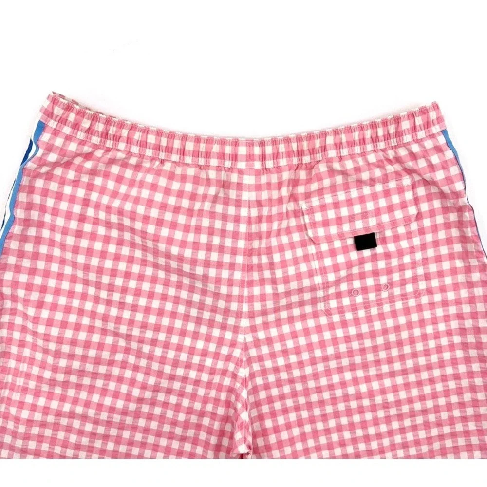 Vineyard Vines Swim Trunks Pink‎ Gingham Check Mesh Lined Size XL Preppy Beach